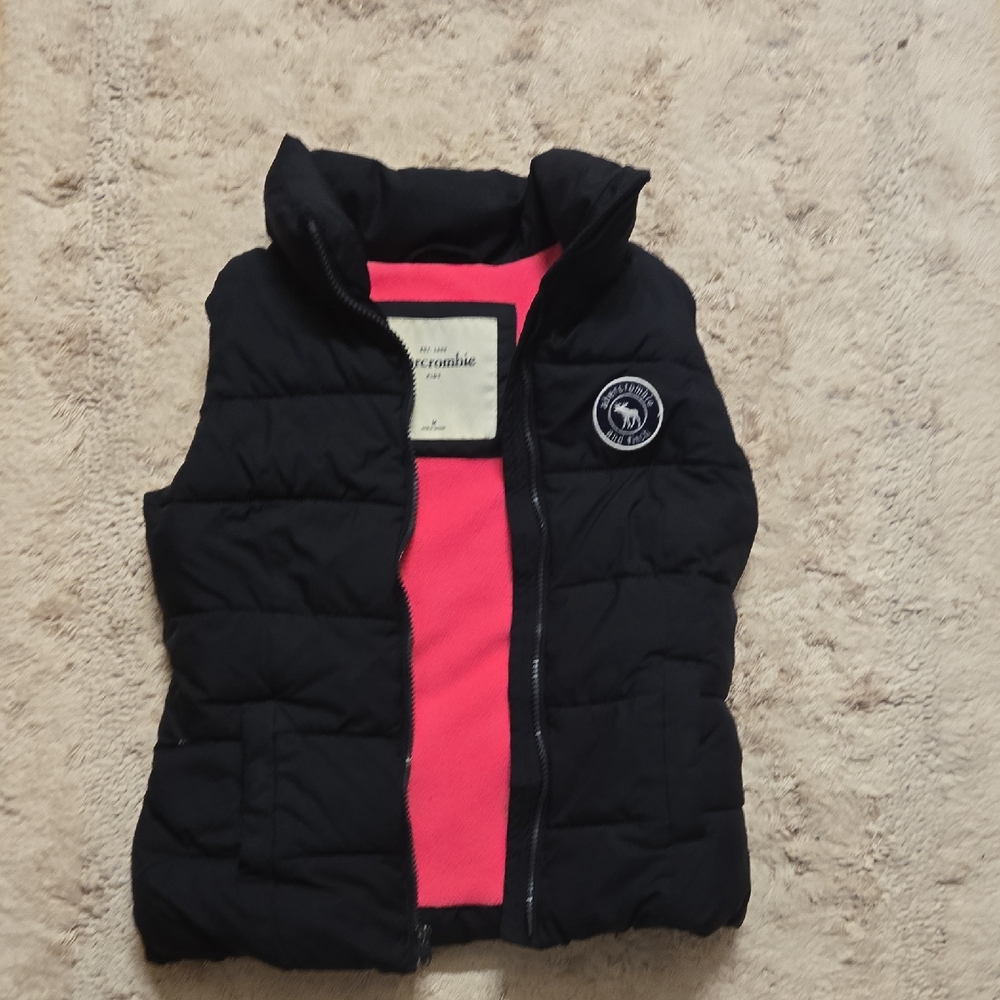 Abercrombie & Fitch Black Vest with Pink Lining